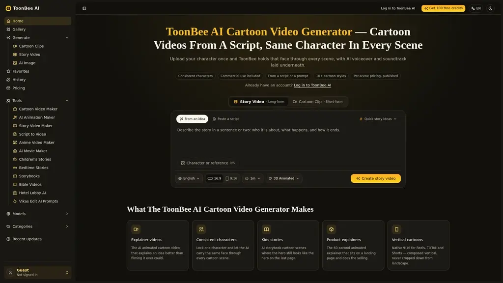 ToonBee AI - Main Image